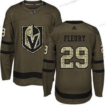 Adidas Herren Vegas Golden Knights #29 Marc-Andre Fleury Salute to Service Strickerei NHL Trikots – Grün