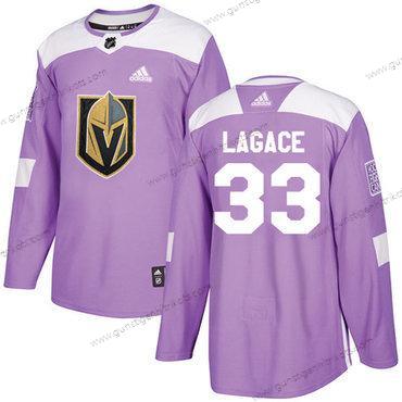 Adidas Herren Vegas Golden Knights #33 Maxime Lagace Authentisch Bekämpft Krebs Strickerei NHL Trikots – Lila