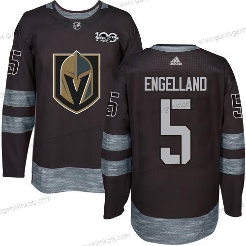 Adidas Herren Vegas Golden Knights #5 Deryk Engelland 1917-2017 100th Jahrestag Strickerei NHL Trikots – Schwarz