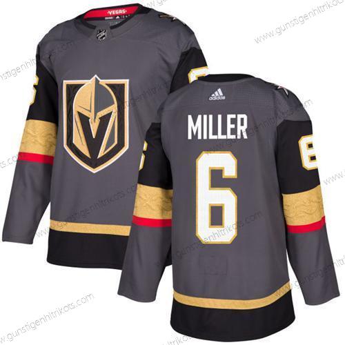 Adidas Herren Vegas Golden Knights #6 Colin Miller Heimtrikots Authentisch Strickerei NHL Trikots – Grau