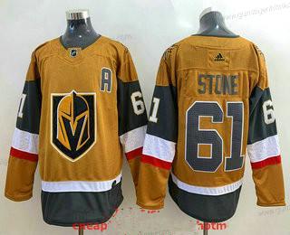 Adidas Herren Vegas Golden Knights #61 Mark Stone 2020-21 ersatzweise Strickerei Trikots – Gold