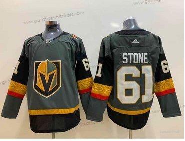 Adidas Herren Vegas Golden Knights #61 Mark Stone Heimtrikots Authentisch Strickerei NHL Trikots – Grau