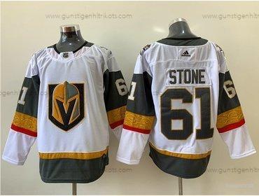 Adidas Herren Vegas Golden Knights #61 Mark Stone Road Authentisch Strickerei NHL Trikots – Weiß