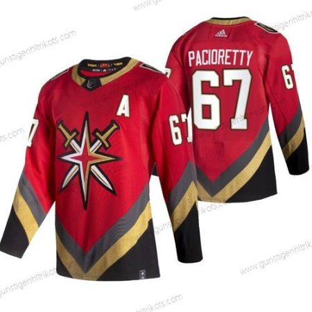 Adidas Herren Vegas Golden Knights #67 Max Pacioretty 2020-21 Rückseite Retro ersatzweise NHL Trikots – Rot