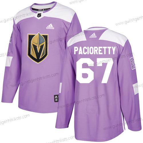 Adidas Herren Vegas Golden Knights #67 Max Pacioretty Authentisch Bekämpft Krebs Strickerei NHL Trikots – Lila