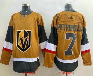 Adidas Herren Vegas Golden Knights #7 Alex Pietrangelo 2020-21 ersatzweise Strickerei Trikots – Gold