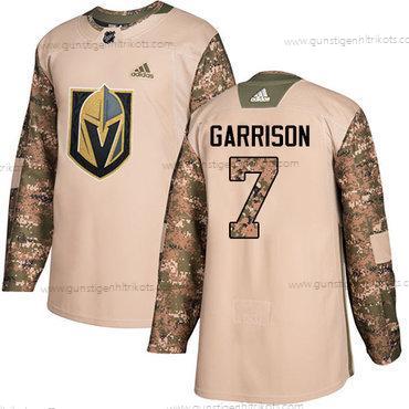 Adidas Herren Vegas Golden Knights #7 Jason Garrison Authentisch 2017 Veterans Day Strickerei NHL Trikots – Tarnfarbe