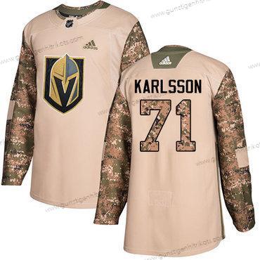 Adidas Herren Vegas Golden Knights #71 William Karlsson Authentisch 2017 Veterans Day Strickerei NHL Trikots – Tarnfarbe