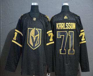 Adidas Herren Vegas Golden Knights #71 William Karlsson Golden Strickerei NHL Trikots – Schwarz