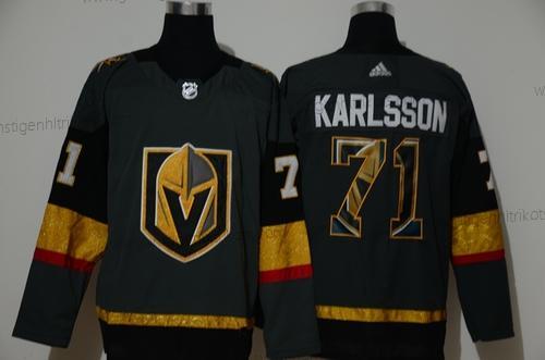 Adidas Herren Vegas Golden Knights #71 William Karlsson With Team Logo Strickerei NHL Trikots – Grau