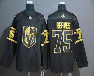 Adidas Herren Vegas Golden Knights #75 Ryan Reaves Golden Strickerei NHL Trikots – Schwarz