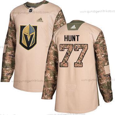 Adidas Herren Vegas Golden Knights #77 Brad Hunt Authentisch 2017 Veterans Day Strickerei NHL Trikots – Tarnfarbe