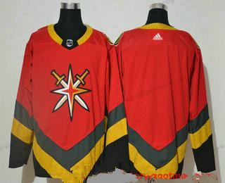 Adidas Herren Vegas Golden Knights Leer 2020-21 ersatzweise Authentisch Spieler NHL Trikots – Rot