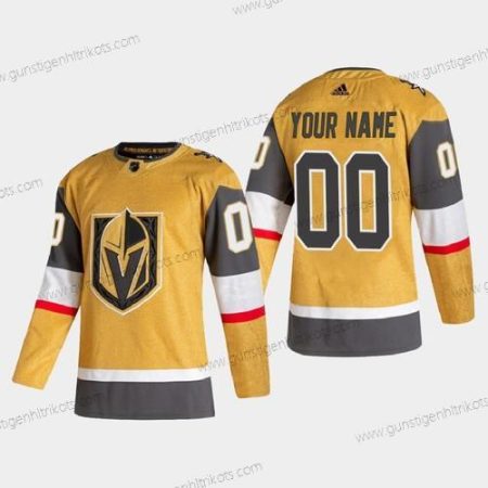 Adidas Herren Vegas Golden Knights Personalisiertes 2020-21 Authentisch Spieler ersatzweise Strickerei NHL Trikots – Gold