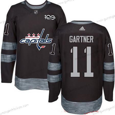 Adidas Herren Washington Capitals #11 Mike Gartner 100th Jahrestag Strickerei NHL 2017 Hockey Trikots – Schwarz