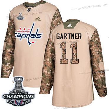 Adidas Herren Washington Capitals #11 Mike Gartner Authentisch 2017 Veterans Day Stanley Cup Final Champions Strickerei NHL Trikots – Tarnfarbe