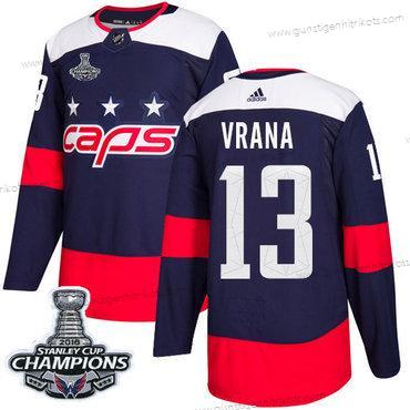 Adidas Herren Washington Capitals #13 Jakub Vrana Authentisch 2018 Stadium Series Stanley Cup Final Champions Strickerei NHL Trikots – Marineblau