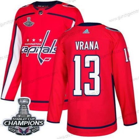 Adidas Herren Washington Capitals #13 Jakub Vrana Heimtrikots Authentisch Stanley Cup Final Champions Strickerei NHL Trikots – Rot