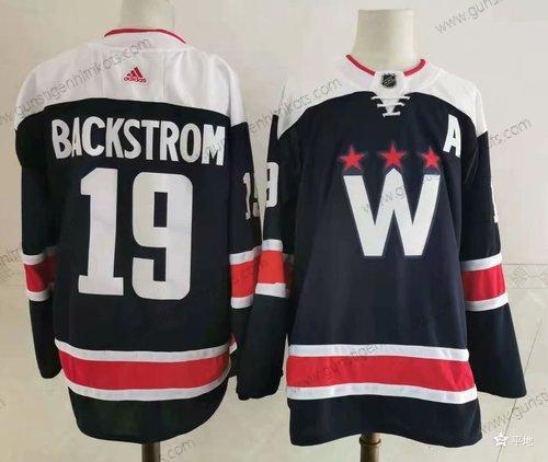 Adidas Herren Washington Capitals #19 Nicklas Backstrom New Strickerei NHL Trikots – Marineblau Blau