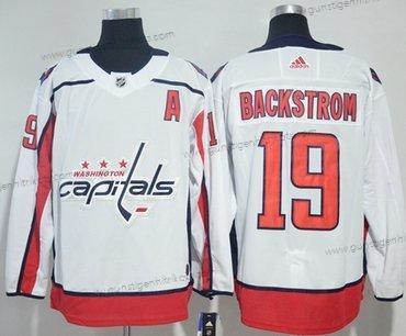 Adidas Herren Washington Capitals #19 Nicklas Backstrom Road Authentisch Strickerei NHL Trikots – Weiß