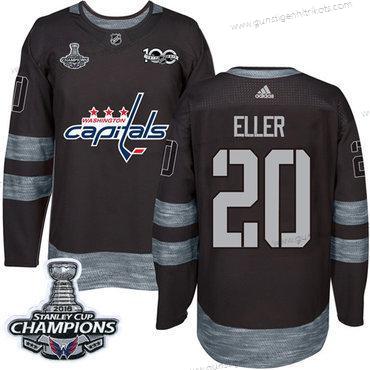 Adidas Herren Washington Capitals #20 Lars Eller 1917-2017 100th Jahrestag Stanley Cup Final Champions Strickerei NHL Trikots – Schwarz