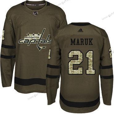 Adidas Herren Washington Capitals #21 Dennis Maruk Salute to Service Strickerei NHL Trikots – Grün