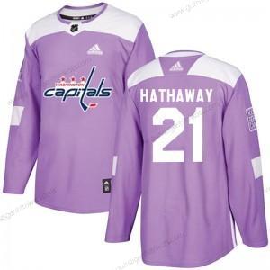 Adidas Herren Washington Capitals #21 Garnet Hathaway Authentisch Bekämpft Krebs Praxis Trikots – Lila