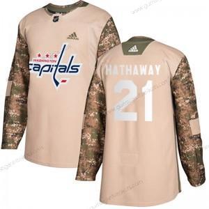 Adidas Herren Washington Capitals #21 Garnet Hathaway Authentisch Veterans Day Praxis Trikots – Tarnfarbe