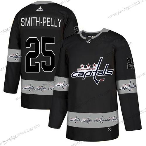 Adidas Herren Washington Capitals #25 Devante Smith-Pelly Team Logos Trikots – Schwarz