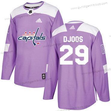 Adidas Herren Washington Capitals #29 Christian Djoos Authentisch Bekämpft Krebs Strickerei NHL Trikots – Lila