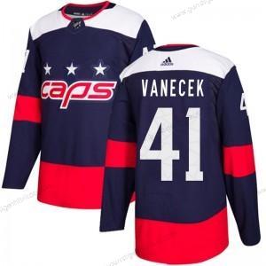 Adidas Herren Washington Capitals #41 Vitek Vanecek Authentisch 2018 Stadium Series Trikots – Marineblau Blau