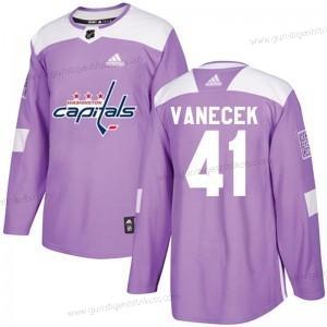 Adidas Herren Washington Capitals #41 Vitek Vanecek Authentisch Bekämpft Krebs Praxis Trikots – Lila