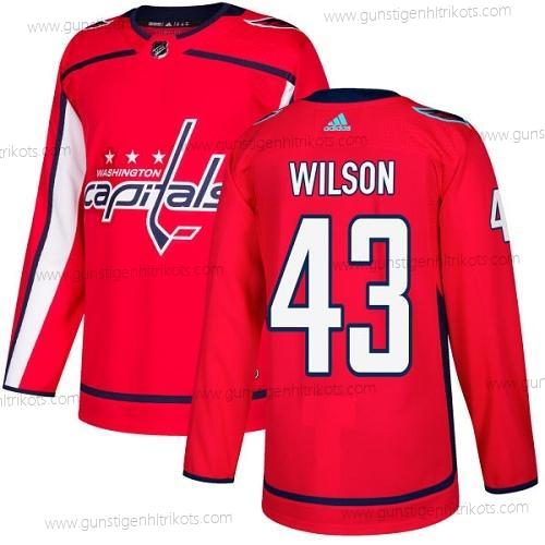 Adidas Herren Washington Capitals #43 Tom Wilson Heimtrikots Authentisch Strickerei NHL Trikots – Rot