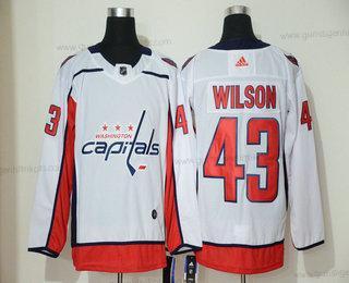 Adidas Herren Washington Capitals #43 Tom Wilson Strickerei NHL Trikots – Weiß