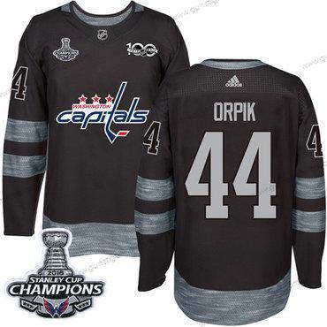 Adidas Herren Washington Capitals #44 Brooks Orpik 1917-2017 100th Jahrestag Stanley Cup Final Champions Strickerei NHL Trikots – Schwarz