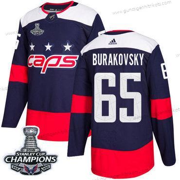 Adidas Herren Washington Capitals #65 Andre Burakovsky Authentisch 2018 Stadium Series Stanley Cup Final Champions Strickerei NHL Trikots – Marineblau