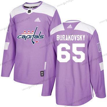 Adidas Herren Washington Capitals #65 Andre Burakovsky Authentisch Bekämpft Krebs Strickerei NHL Trikots – Lila