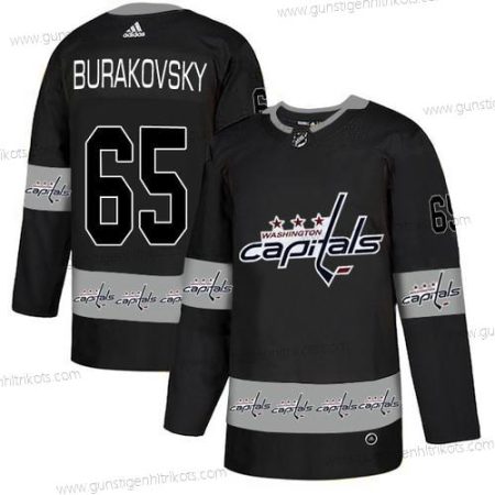 Adidas Herren Washington Capitals #65 Andre Burakovsky Team Logos Trikots – Schwarz