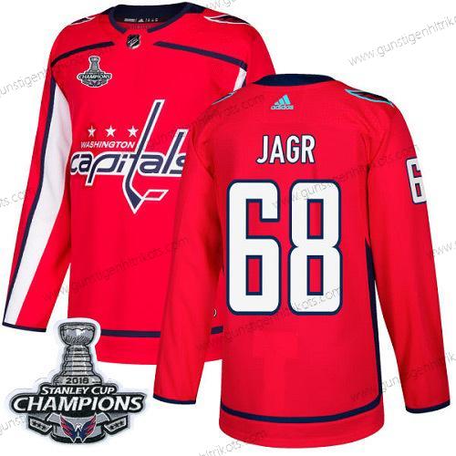 Adidas Herren Washington Capitals #68 Jaromir Jagr Heimtrikots Authentisch Stanley Cup Final Champions Strickerei NHL Trikots – Rot