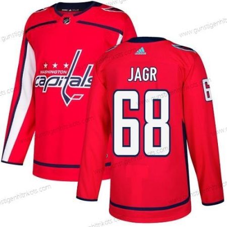 Adidas Herren Washington Capitals #68 Jaromir Jagr Heimtrikots Authentisch Strickerei NHL Trikots – Rot