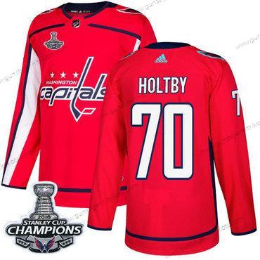 Adidas Herren Washington Capitals #70 Braden Holtby Heimtrikots Authentisch Stanley Cup Final Champions Strickerei NHL Trikots – Rot