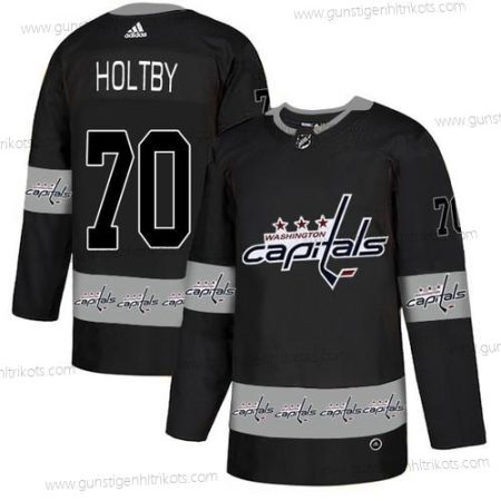 Adidas Herren Washington Capitals #70 Braden Holtby Team Logos Trikots – Schwarz