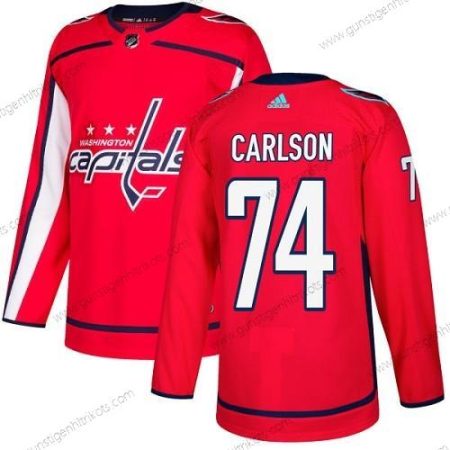 Adidas Herren Washington Capitals #74 John Carlson Heimtrikots Authentisch Strickerei NHL Trikots – Rot