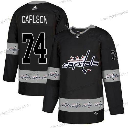 Adidas Herren Washington Capitals #74 John Carlson Team Logos Trikots – Schwarz