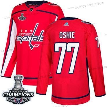 Adidas Herren Washington Capitals #77 T. J. Oshie Heimtrikots Authentisch Stanley Cup Final Champions Strickerei NHL Trikots – Rot