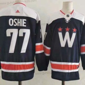 Adidas Herren Washington Capitals #77 T. J. Oshie New Strickerei NHL Trikots – Marineblau Blau