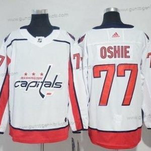 Adidas Herren Washington Capitals #77 T. J. Oshie Road Authentisch Strickerei NHL Trikots – Weiß