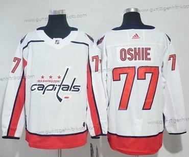 Adidas Herren Washington Capitals #77 T. J. Oshie Road Authentisch Strickerei NHL Trikots – Weiß