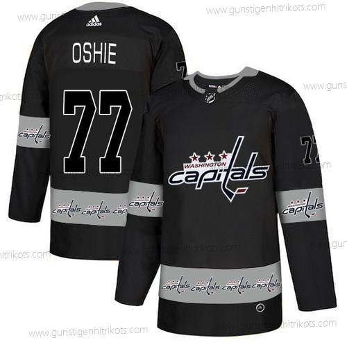 Adidas Herren Washington Capitals #77 T. J. Oshie Team Logos Trikots – Schwarz