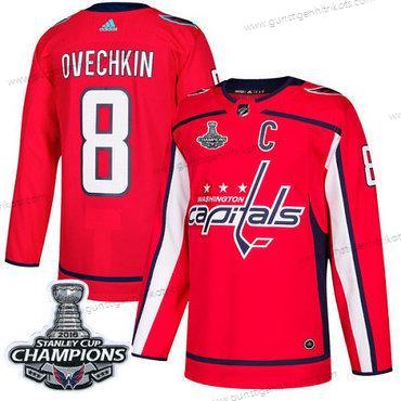 Adidas Herren Washington Capitals #8 Alex Ovechkin Heimtrikots Authentisch Stanley Cup Final Champions Strickerei NHL Trikots – Rot